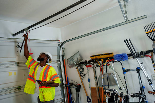 Professional Garage Door Panel Replacement technician working in Fullerton, NE